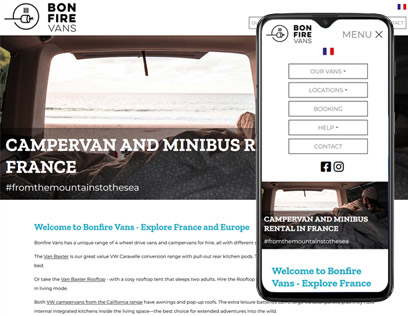 Website design for van and campervan hire in France
