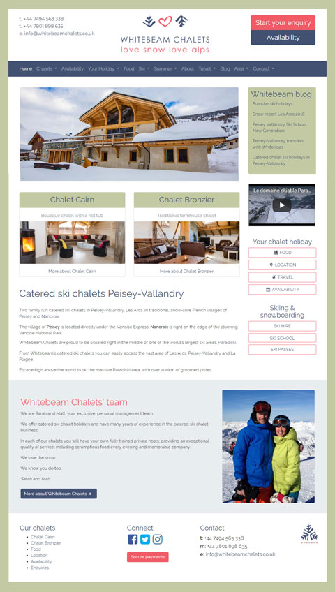 Chalet company website design