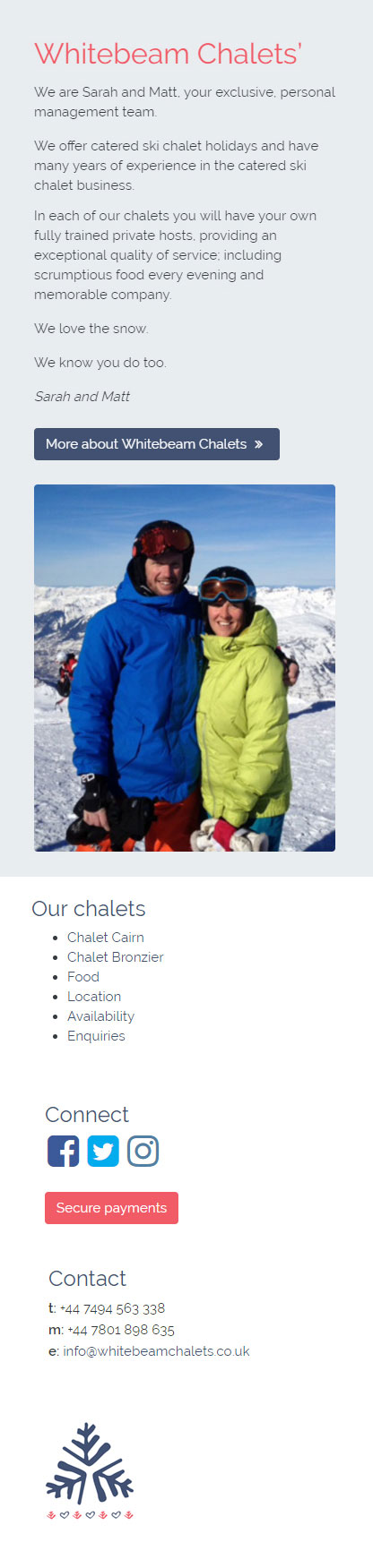 Responsive chalet company website