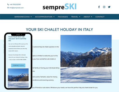 SEO website design for Italian chalet in the Alps