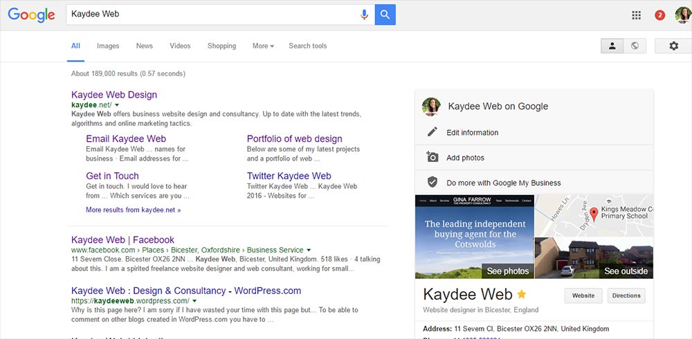 What is a search engine organic listing? By Kelly at Kaydee Web