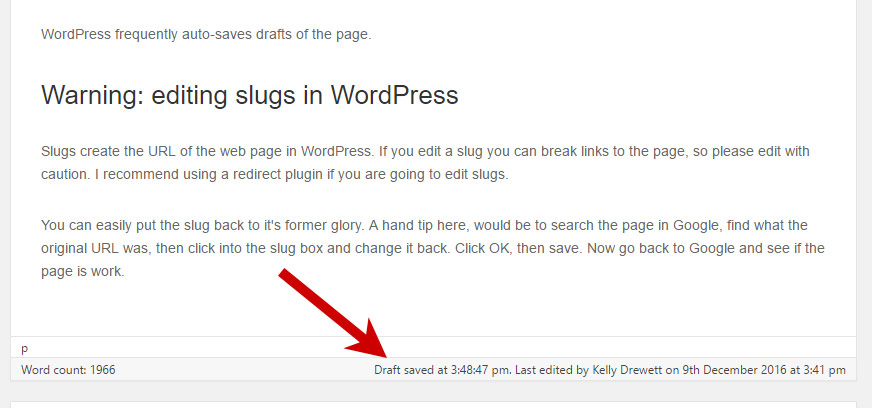 Latest draft saved in WordPress