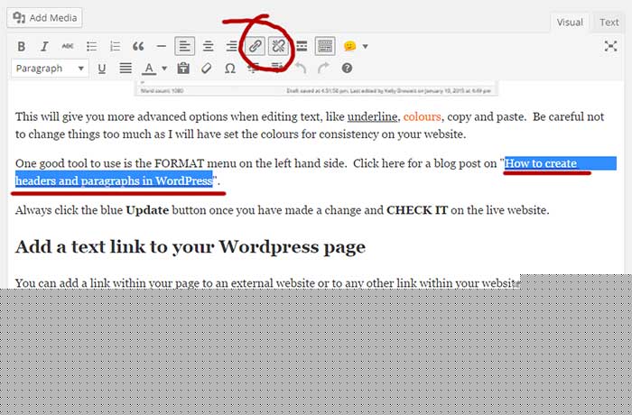 How to create a text link in WordPress How to create a text link in WordPress