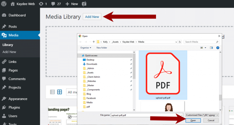 how to add pdf download link in wordpress