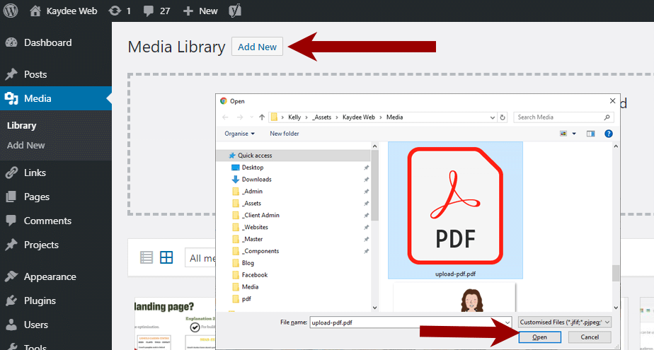 wordpress pdf search