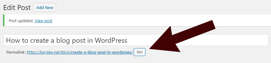 Edit the WordPress slug