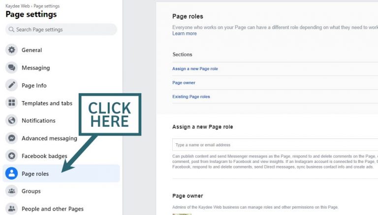 Add an administrator to a Facebook business page