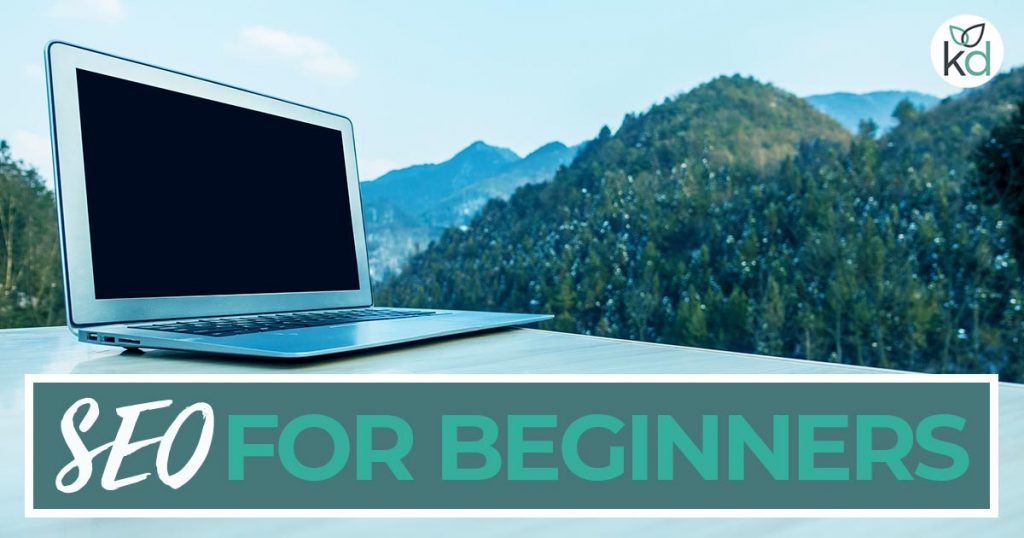 SEO for beginners - a laptop with mountains in the background