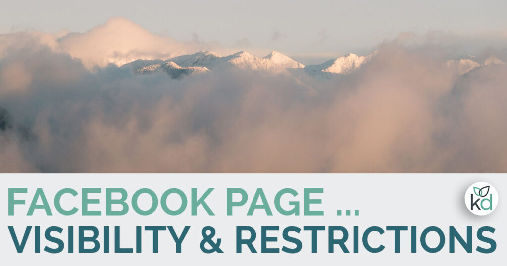 Facebook page visibility and restrictions for creditable business