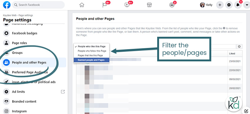 how to search a page on facenbook