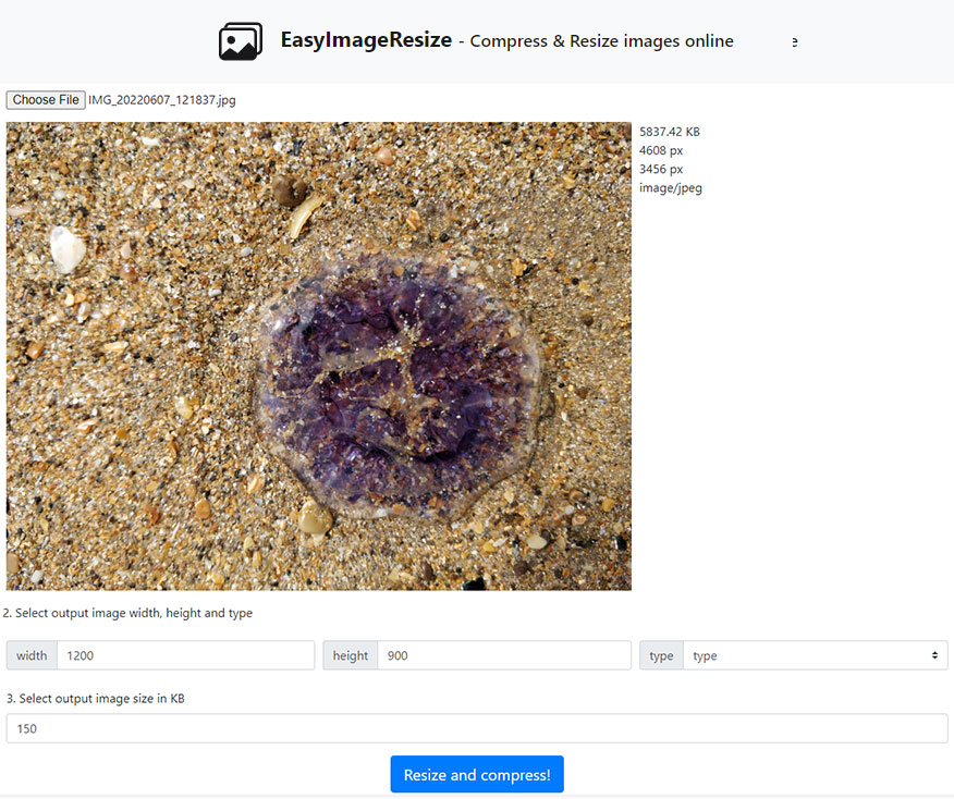 EasyImageResize - online image resize and compression