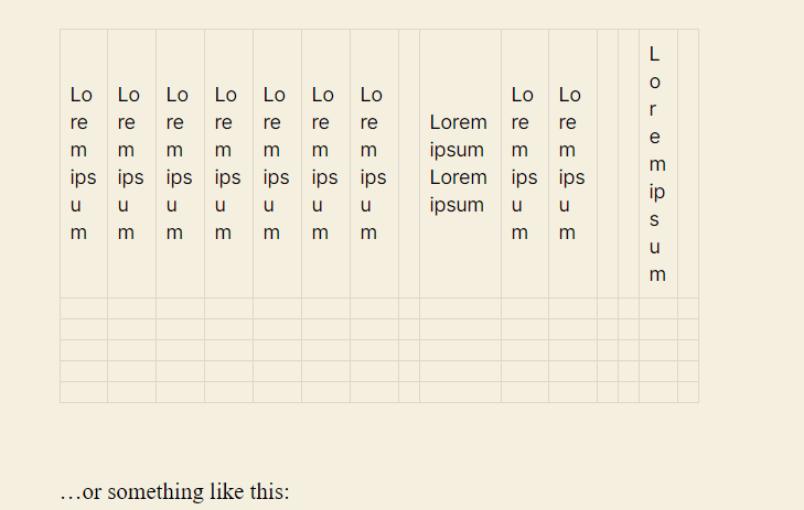 Table Layout in WordPress