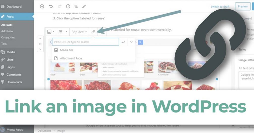 Link an image in WordPress