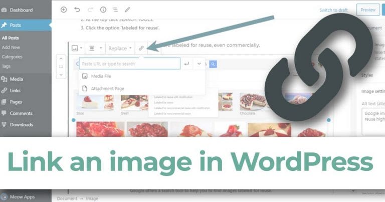 Link an image in WordPress