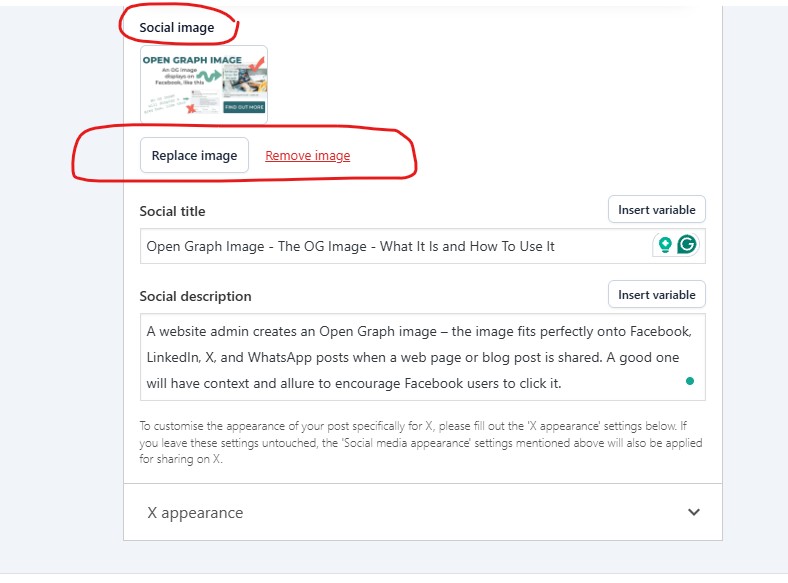 Open Graph Image Social Image Upload on Yoast