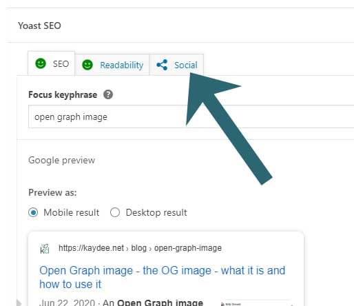 Yoast Optimisation - Facebook and LinkedIn Open Graph Image
