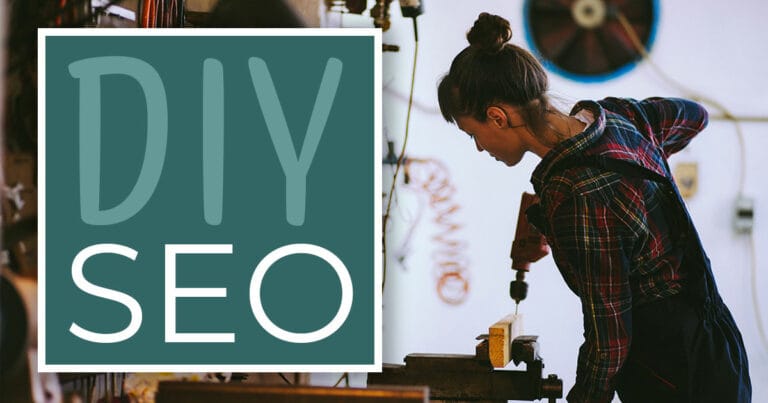 Learn how to do SEO yourself - DIY SEO - a woman drills a hole into a wooden plank