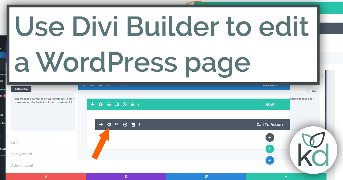 Use Divi Builder to edit WordPress page