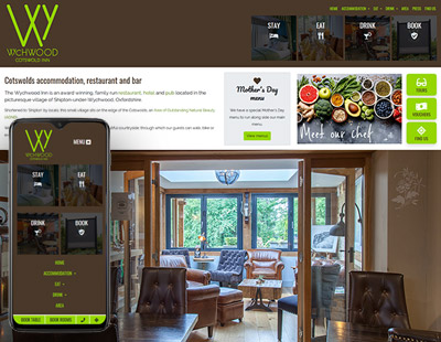 Custom website design and SEO content writing for a hotel and restaurant, the Cotswolds